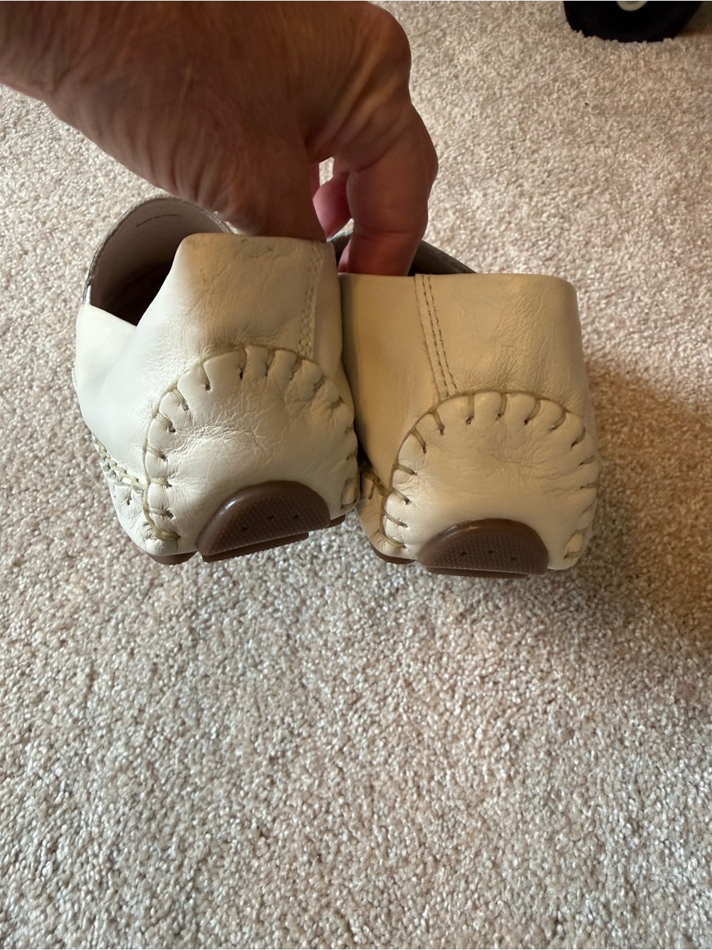 Pikolinos Cream Leather Slip-On driving Loafers - Picture 4 of 9